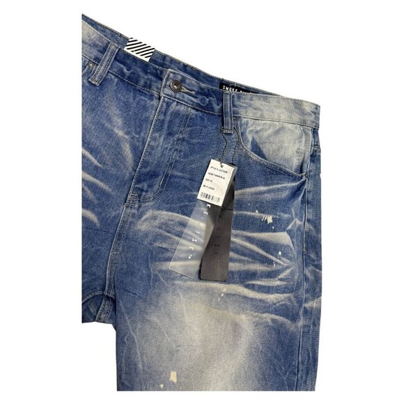 NWT SMOKE RISE Distressed Summer Streetwear Denim Jean Shorts Jorts Mens XL - Picture 7 of 7